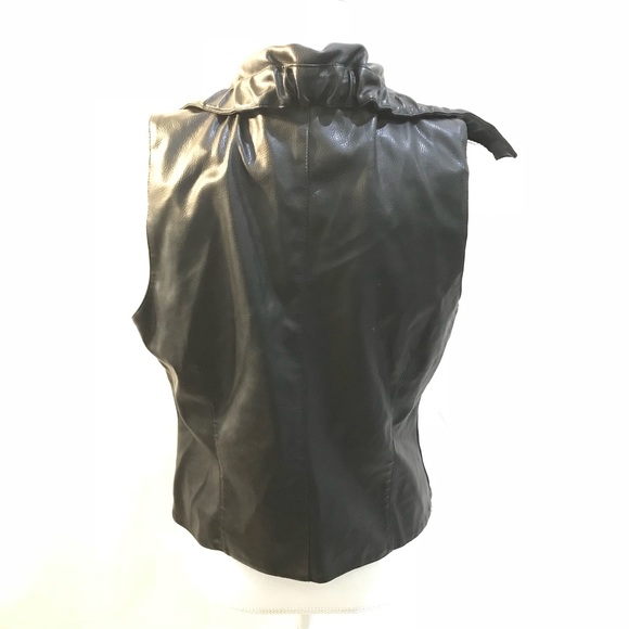Moda International Vegan Leather Moto Vest - Picture 4 of 5